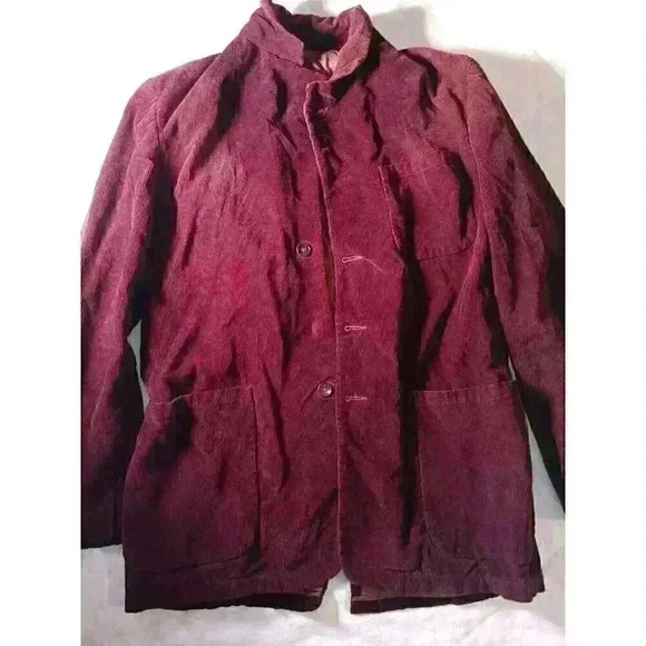 Larry Langner Maroon Corduroy Sport Coat Blazer Sz 37 - Picture 1 of 5